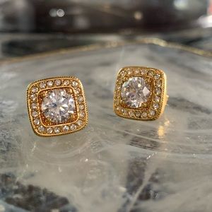 Nordstrom Rack Pave Stud Earrings in Yellow Gold